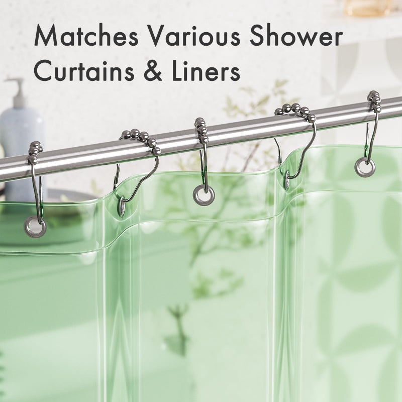 Amazer Shower Curtain Rings, Rust-Resistant Metal Shower Hooks Ring Shower Rings for Curtain Rolling Shower Curtain Hooks for Bathroom Shower Rod Shower Curtain Hangers, Set of 12, Chrome - Image 5